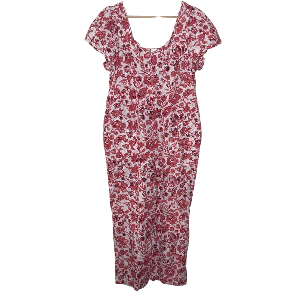 Find Me Now Anthropologie Effie Floral ‎ Cottagecore Wide Leg  Jumpsuit Size L